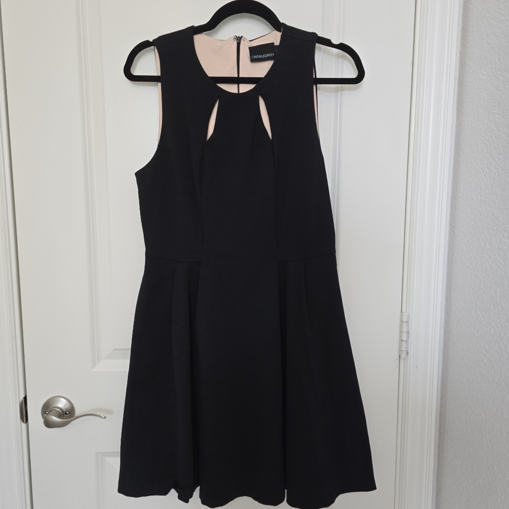 Cynthia Rowley Women Black Sleeveless A-line Party Dress With Pockets Size Large